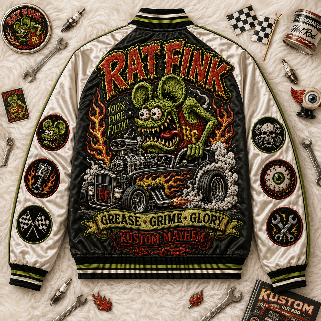 PREMIUM RFK SATIN BASEBALL JACKET NTNA