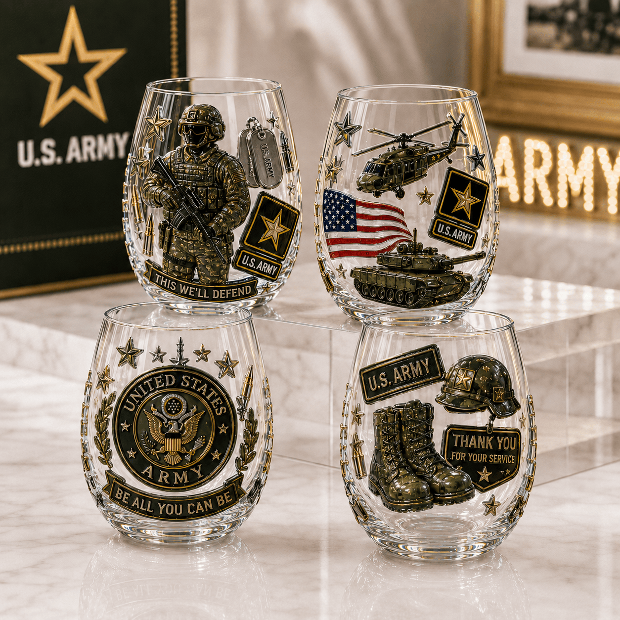 Premium USAR Whiskey Glass Set TTTT