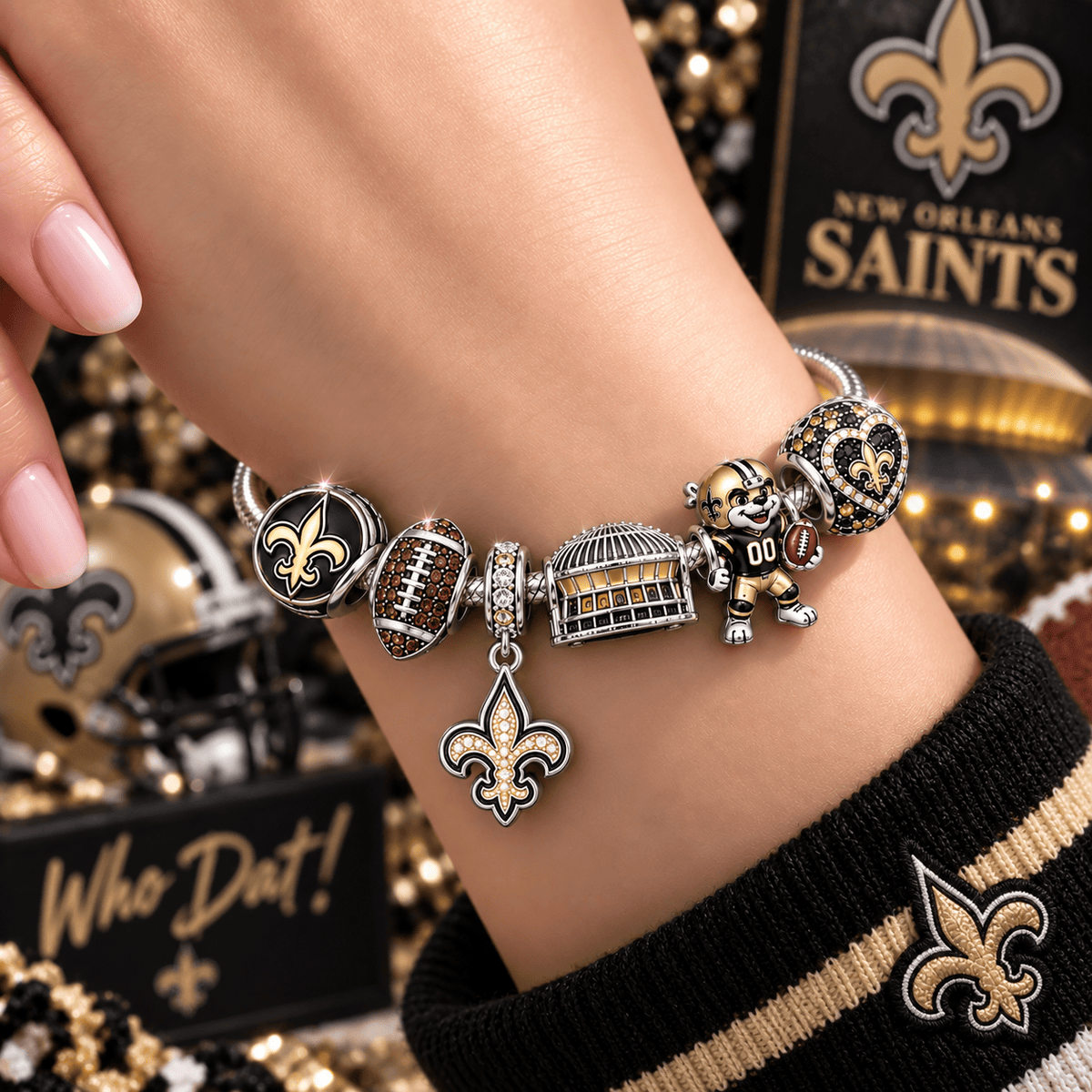 NOS Silver Charm Bracelet Set VTH