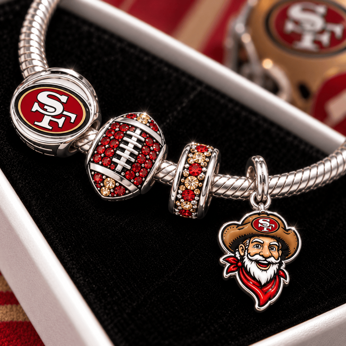 SF49 Silver Charm Bracelet Set VTH